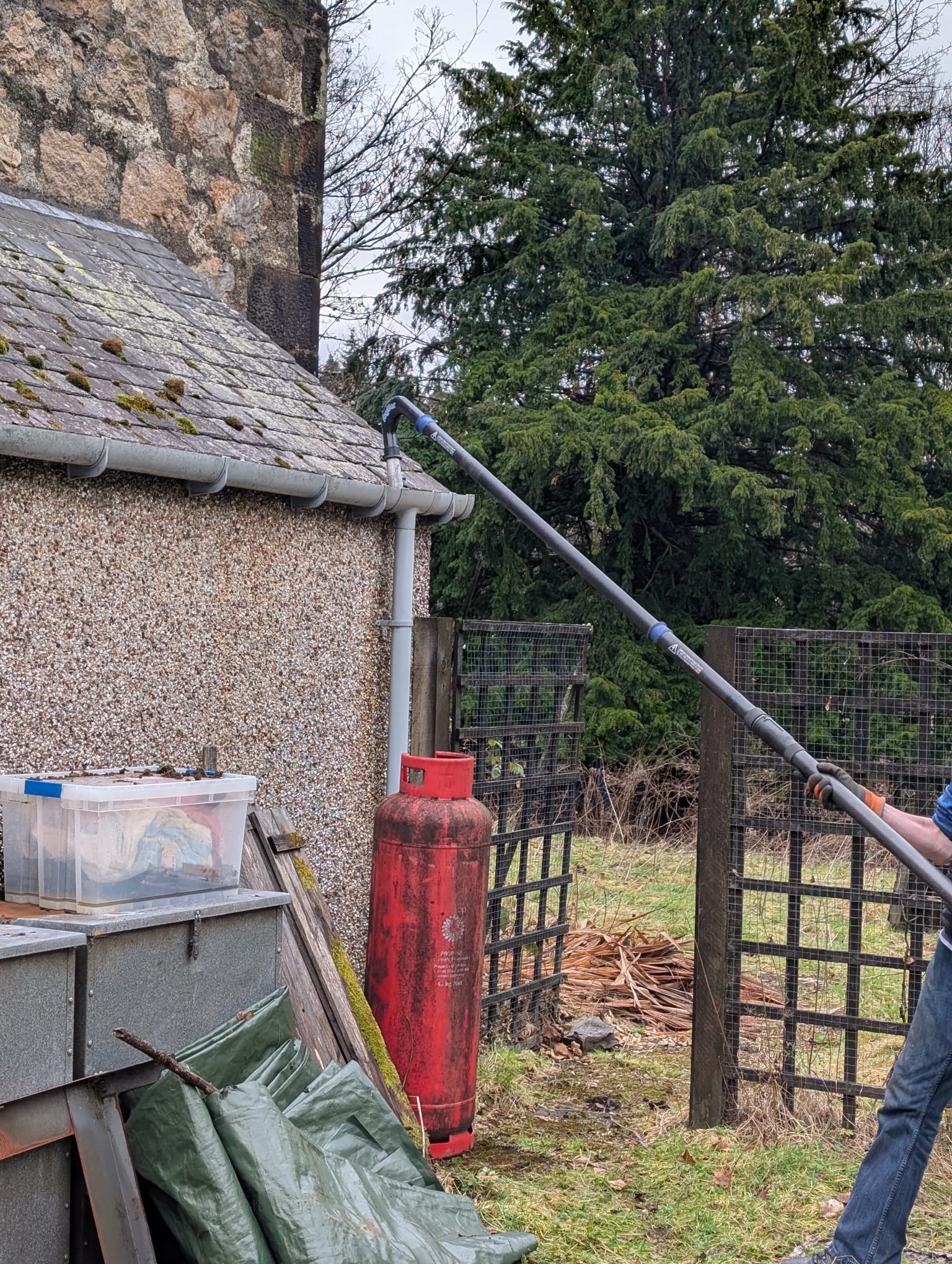 Rural property gutter cleaning service in Scottish Highlands